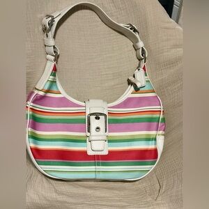 Coach Multicolor Striped Shoulder Bag